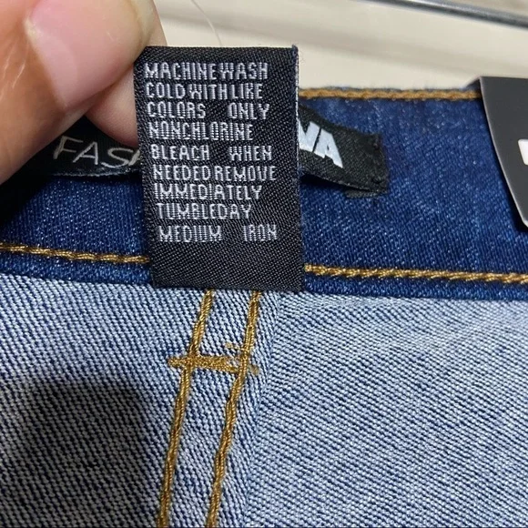 NWT Fashionnova High Waisted Slightly Distressed Blue Jeans 11 - Picture 4 of 6